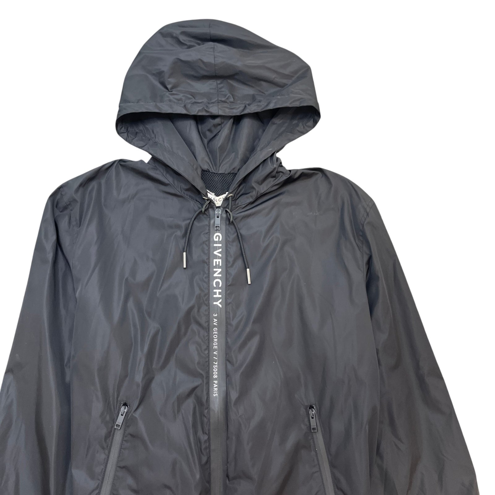 Men's Zip Logo Windbreaker Black Size L - Photo 5