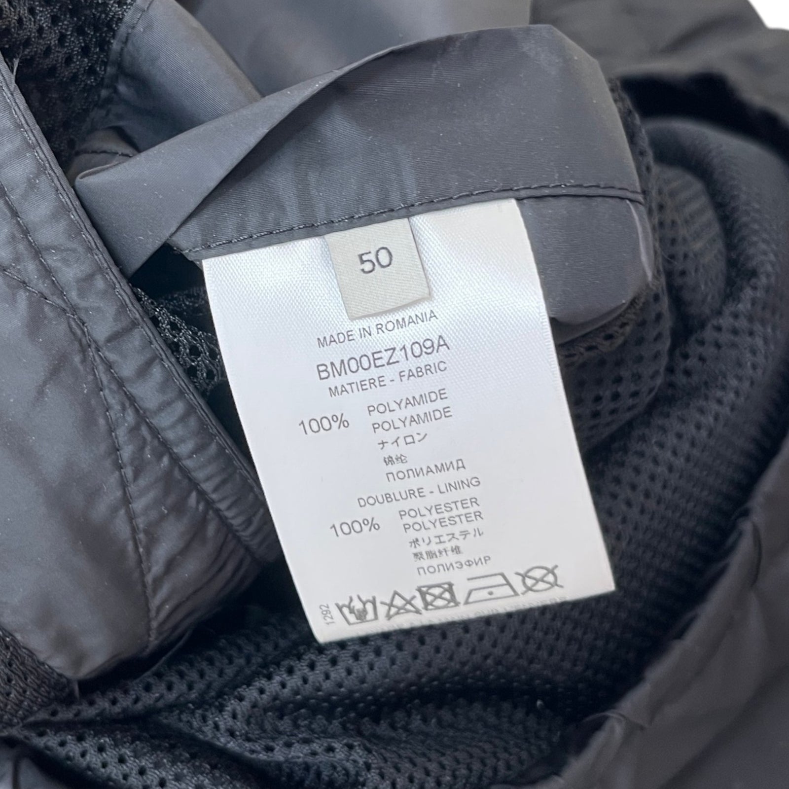 Men's Zip Logo Windbreaker Black Size L - Photo 6