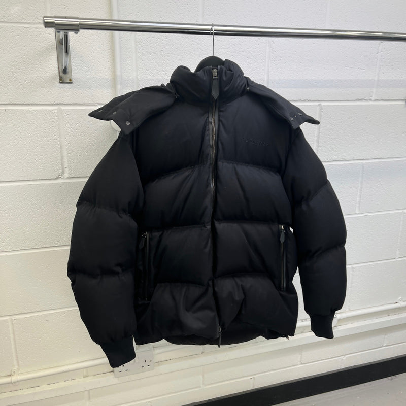 Men's Embroidered Logo Down Jacket Black Size M
