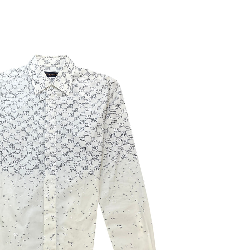 Men's Lv Gradient Long Sleeve Shirt White Size XS
