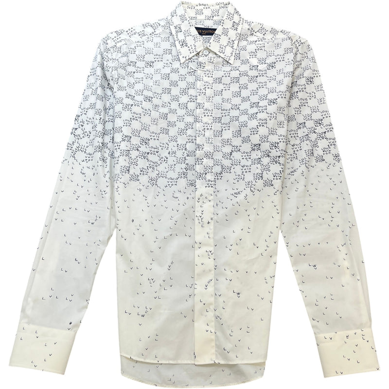 Men's Lv Gradient Long Sleeve Shirt White Size XS