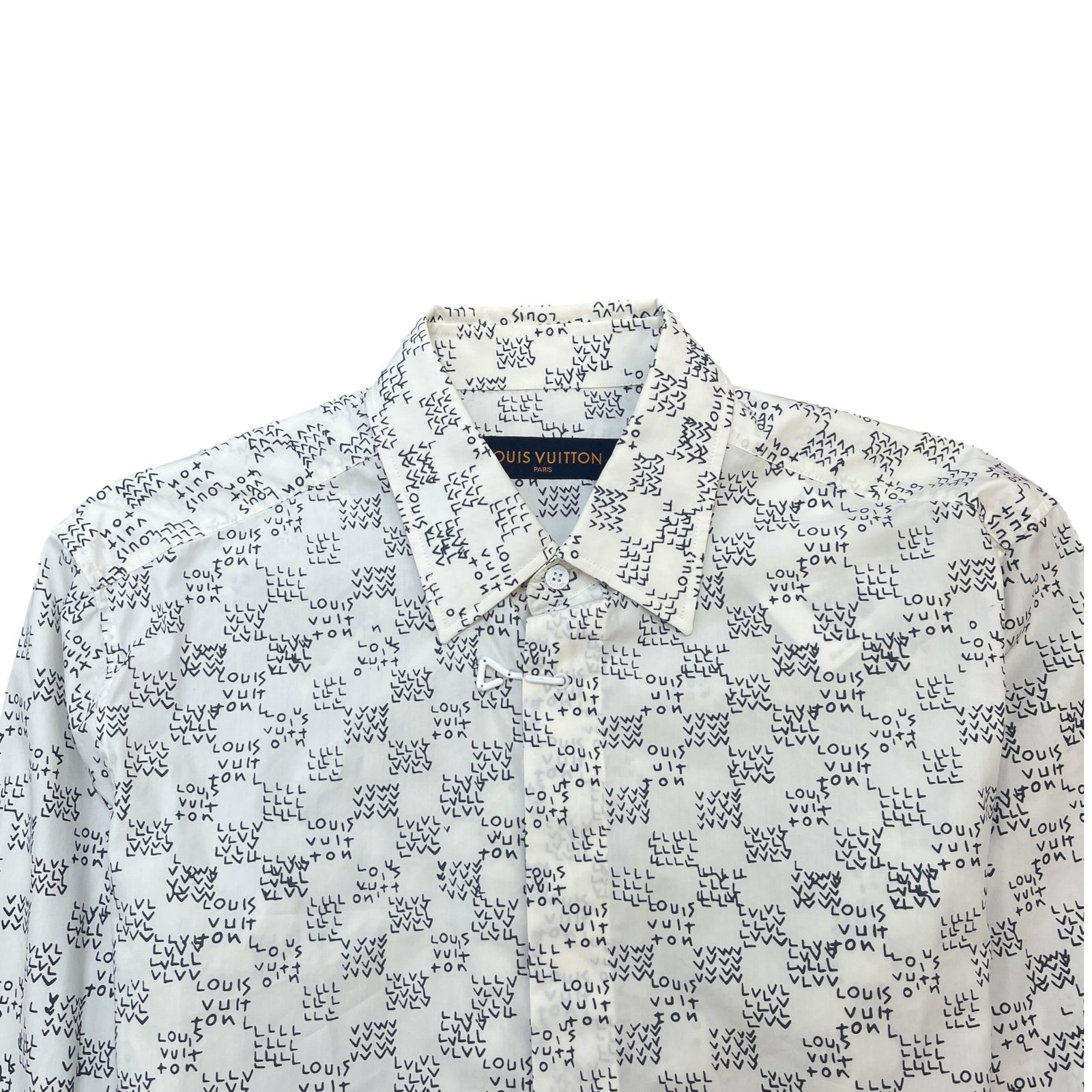 Men's Lv Gradient Long Sleeve Shirt White Size XS - Photo 5