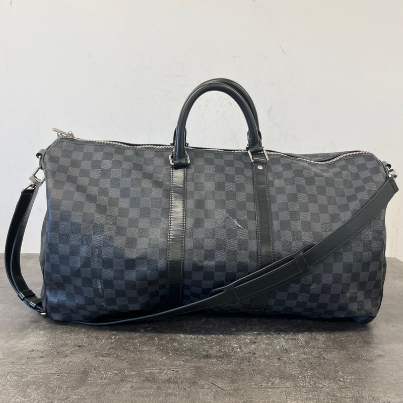 Men's Damier Graphite Keepall Bandoulière 55 Bag Black