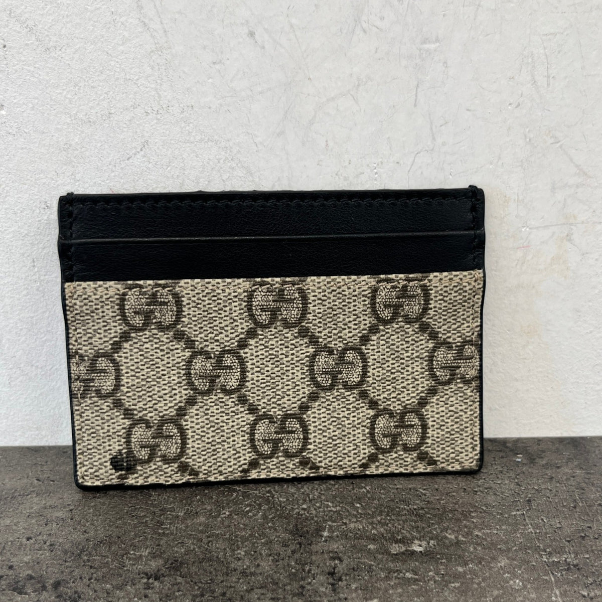 Men's GG Supreme Card Holder Black - Photo 9