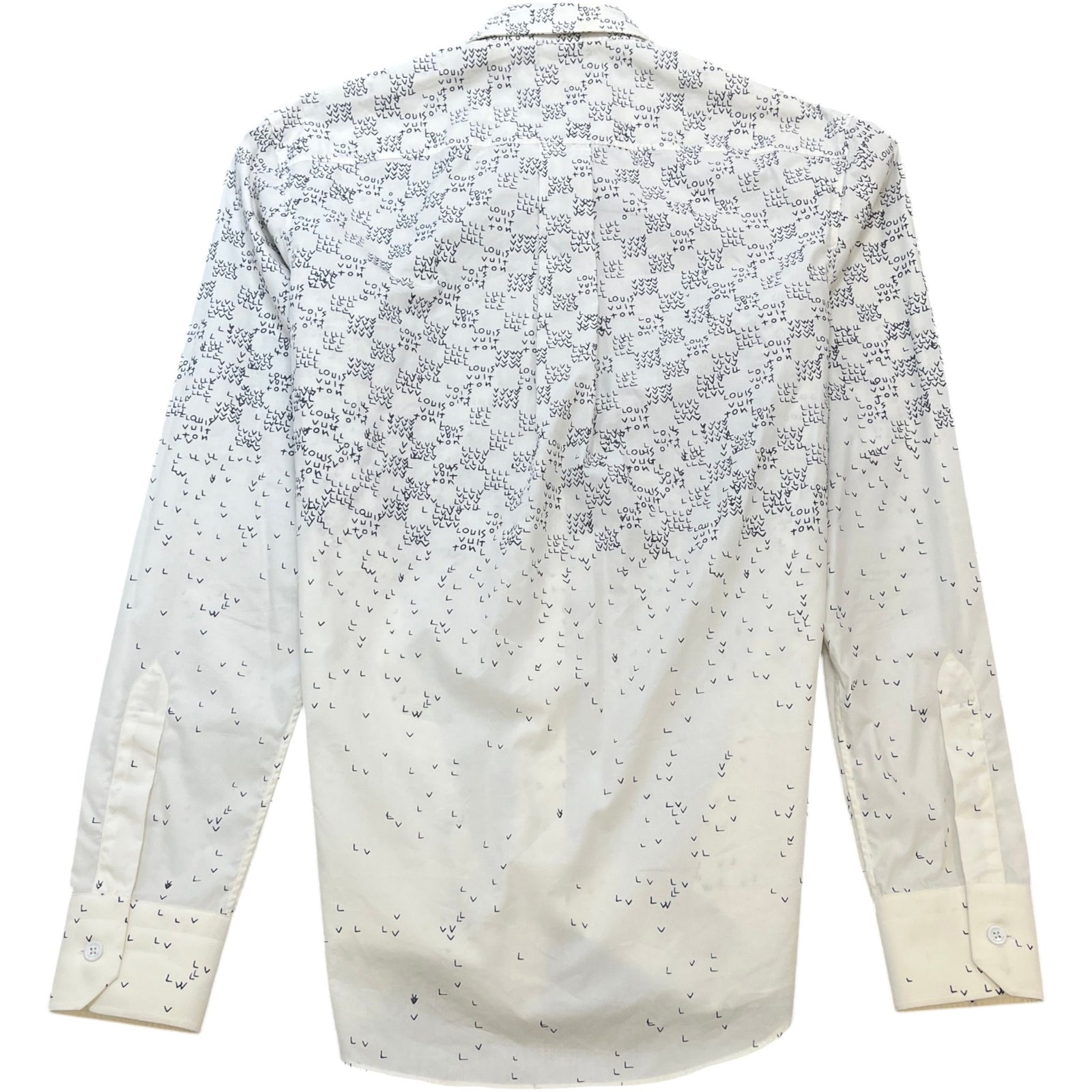 Men's Lv Gradient Long Sleeve Shirt White Size XS - Photo 2