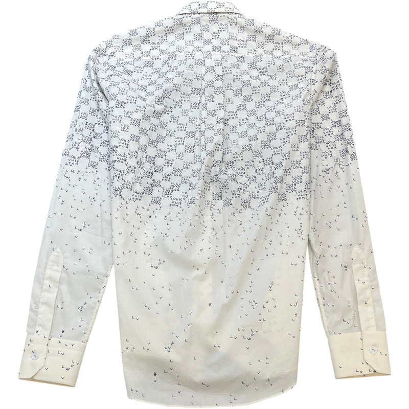 Men's Lv Gradient Long Sleeve Shirt White Size XS