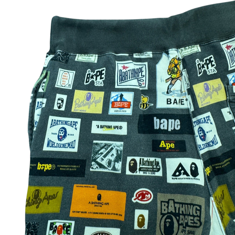Men's Multi Label Joggers Grey Size M / W32