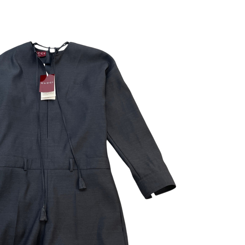 Women's Embroidered Logo Jumpsuit Dress Grey Size S / UK 8