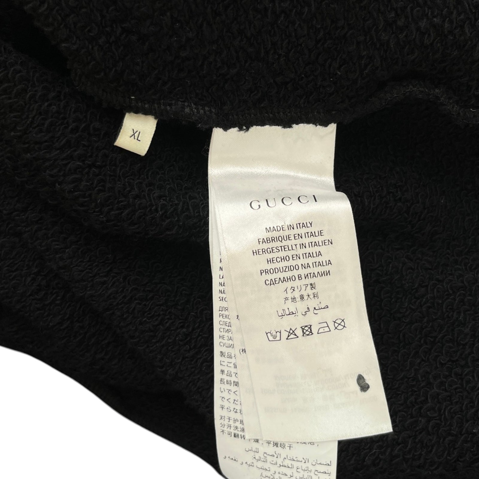 Men's Distressed Logo Print Hoodie Black Size XL - Photo 7