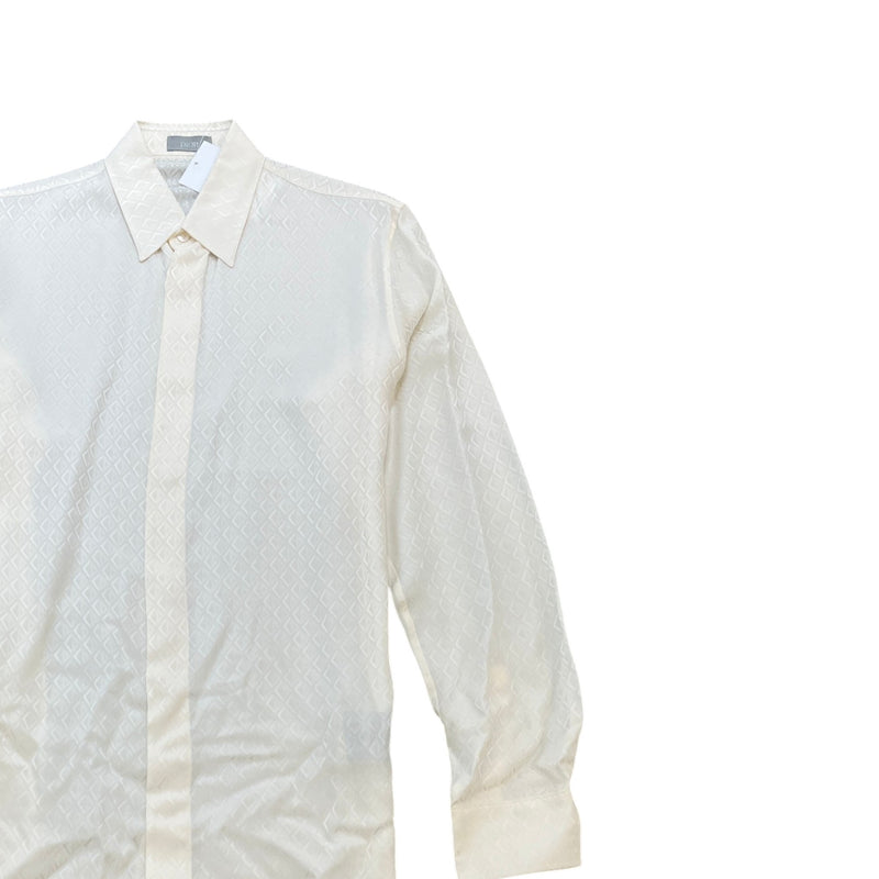 Men's Cd Diamond Long Sleeve Shirt Cream Size XS