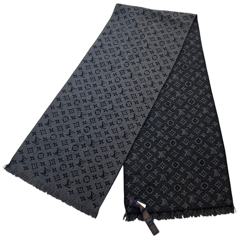 Men's Monogram Scarf Black