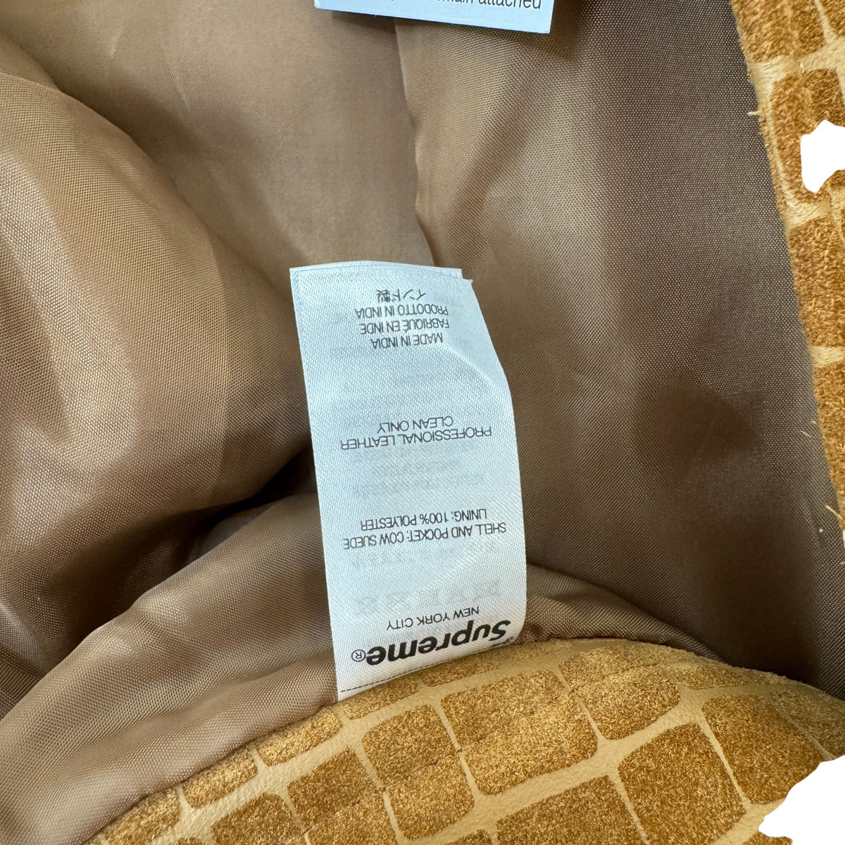Men's Suede Double Knee Painter Croc Trousers Tan Size L / W34 - Photo 6