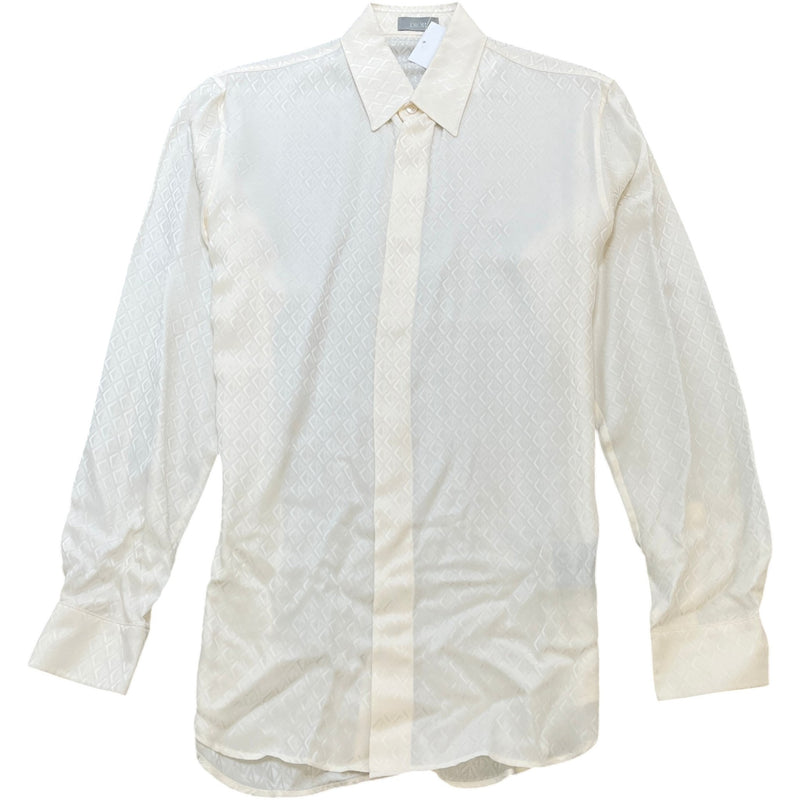 Men's Cd Diamond Long Sleeve Shirt Cream Size XS
