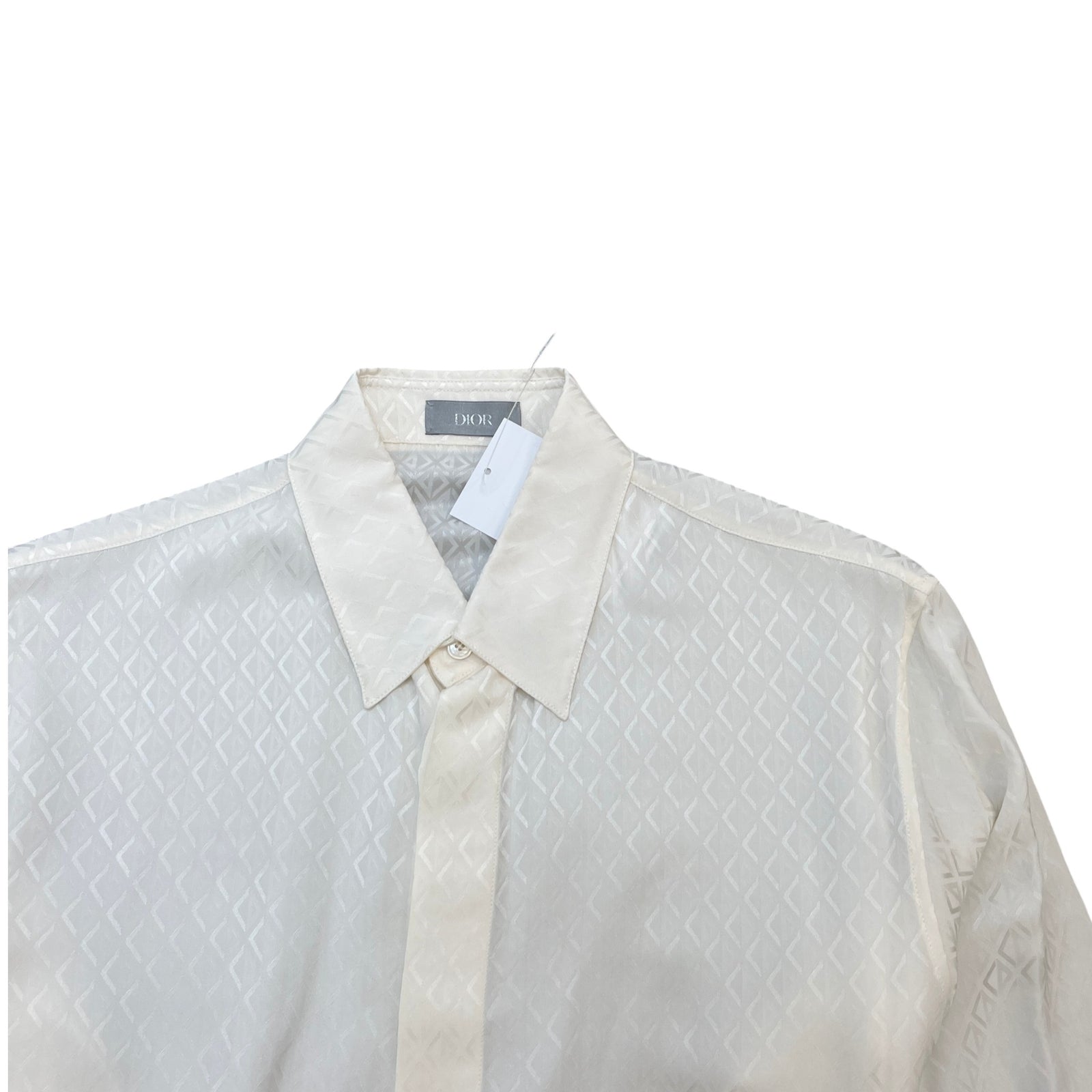 Men's Cd Diamond Long Sleeve Shirt Cream Size XS - Photo 5