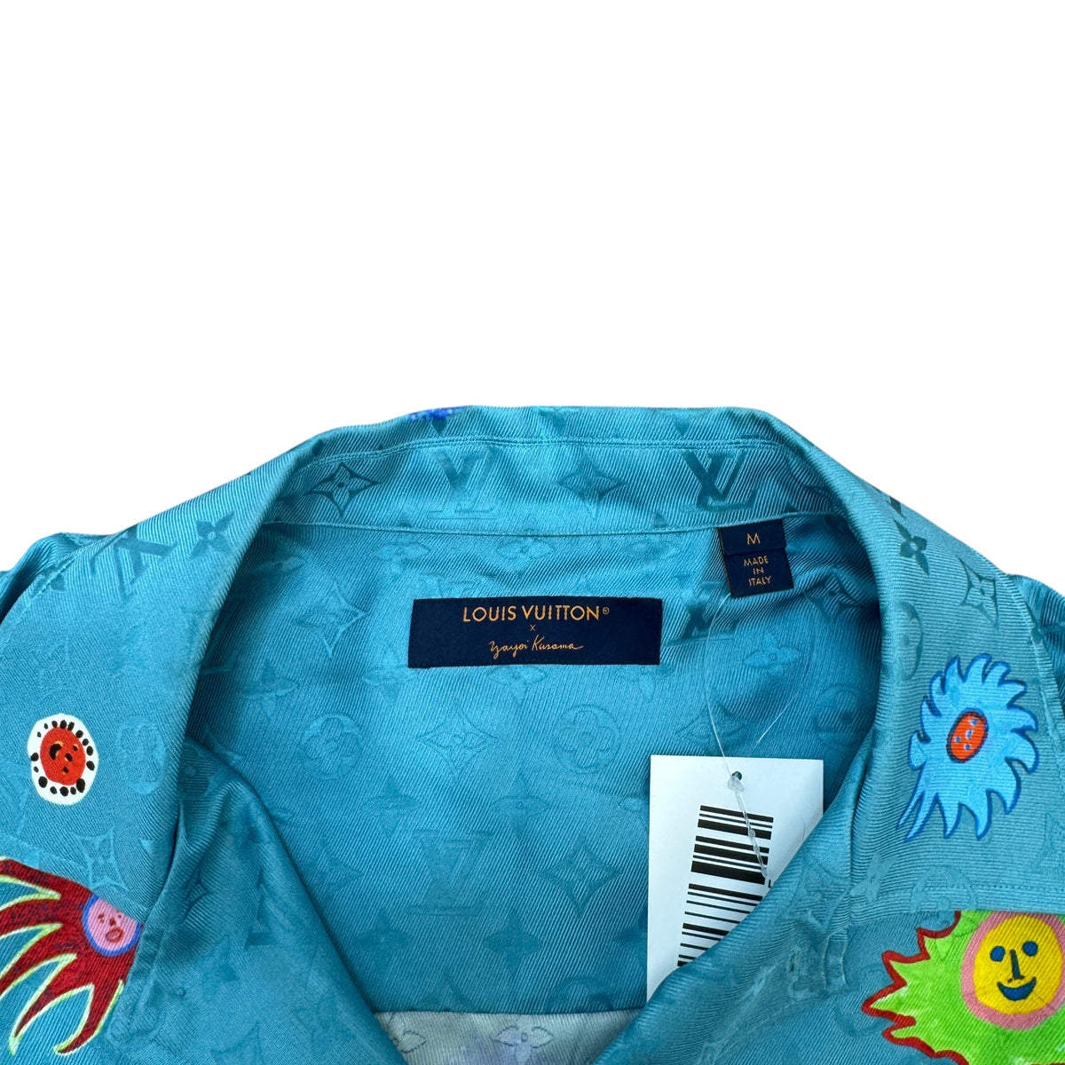 Men's X Yayoi Kusama Short Sleeve Shirt Blue Size M - Photo 3