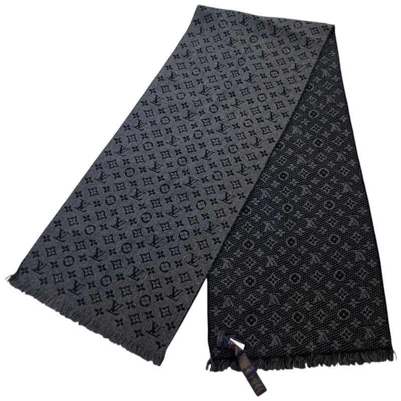 Men's Monogram Scarf Black