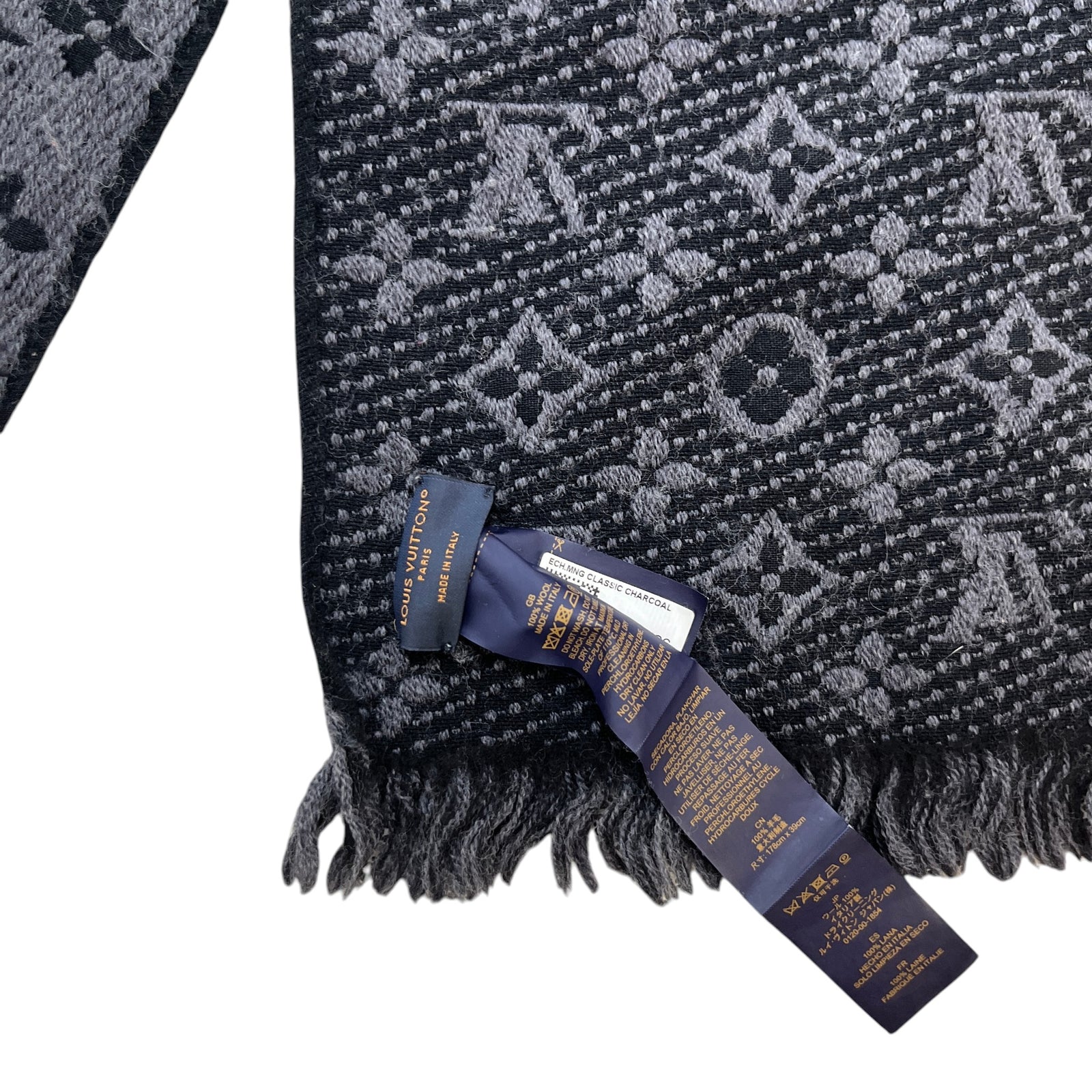 Men's Monogram Scarf Black - Photo 8
