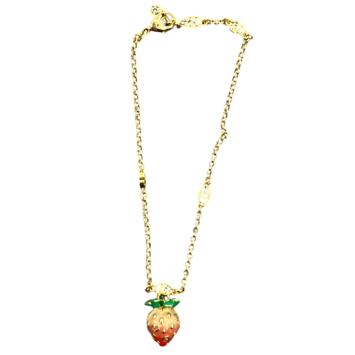 Women's Interlocking G Strawberry Charm Bracelet Gold - Photo 1