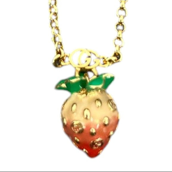 Women's Interlocking G Strawberry Charm Bracelet Gold - Photo 4