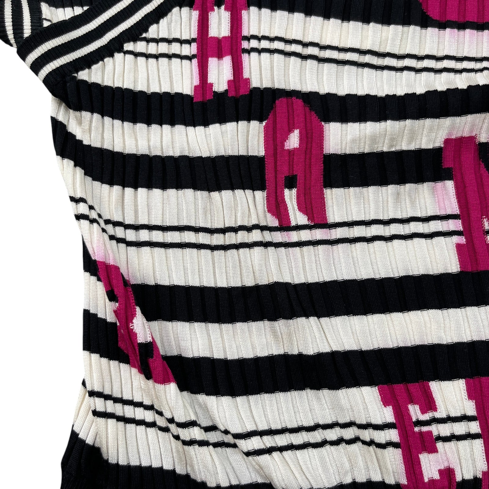 Women's Striped Logo Ribbed Knit Tank Vest White Size XS / UK 6 - Photo 6