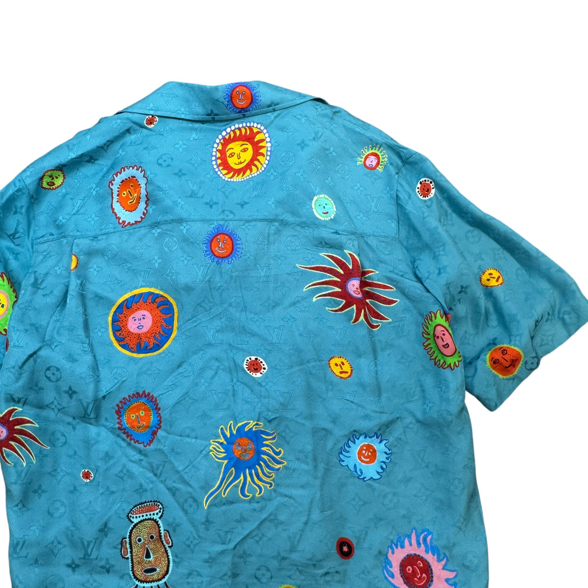 Men's X Yayoi Kusama Short Sleeve Shirt Blue Size M - Photo 6