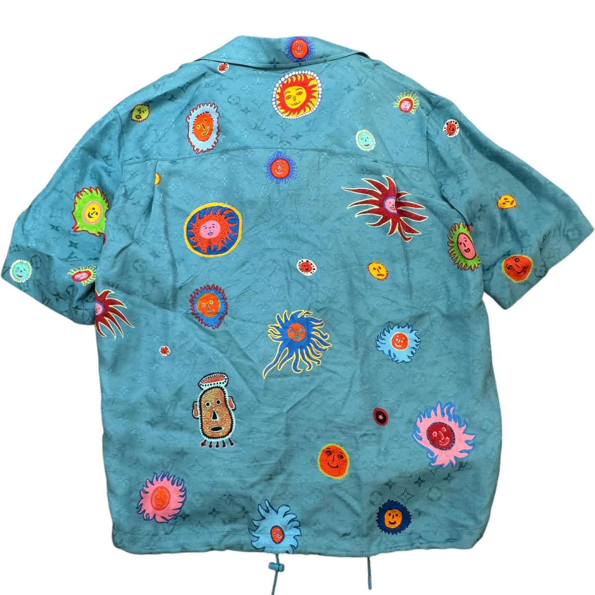 Men's X Yayoi Kusama Short Sleeve Shirt Blue Size M - Photo 2