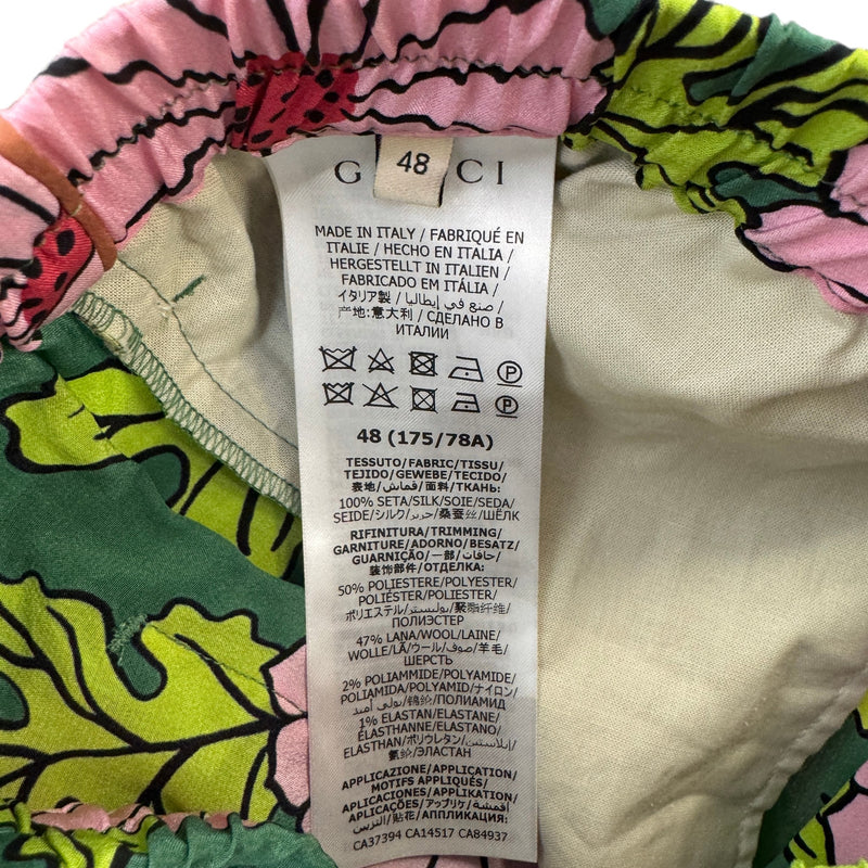 Men's X Ken Scott Floral Print Shorts Green Size M / W32