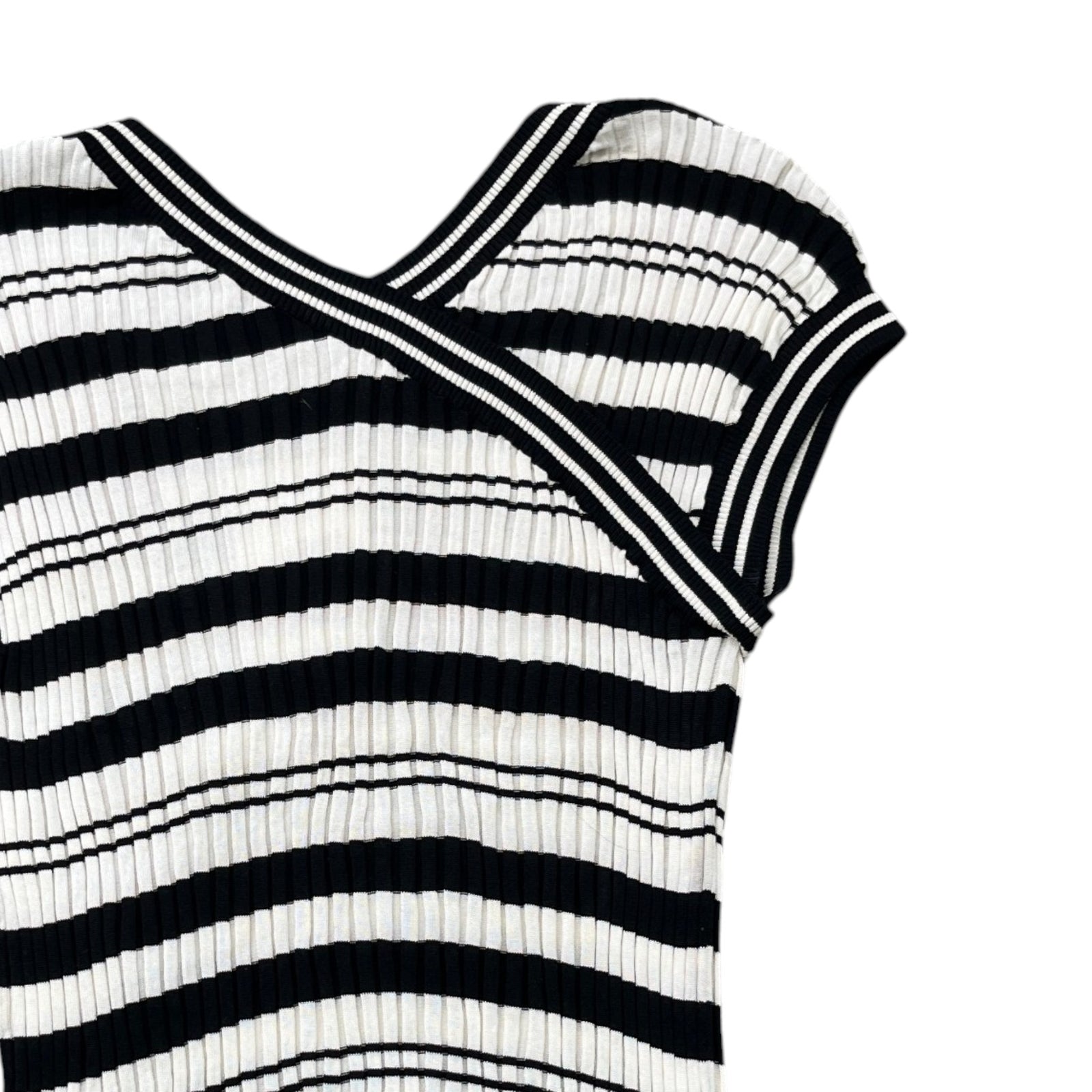Women's Striped Logo Ribbed Knit Tank Vest White Size XS / UK 6 - Photo 4