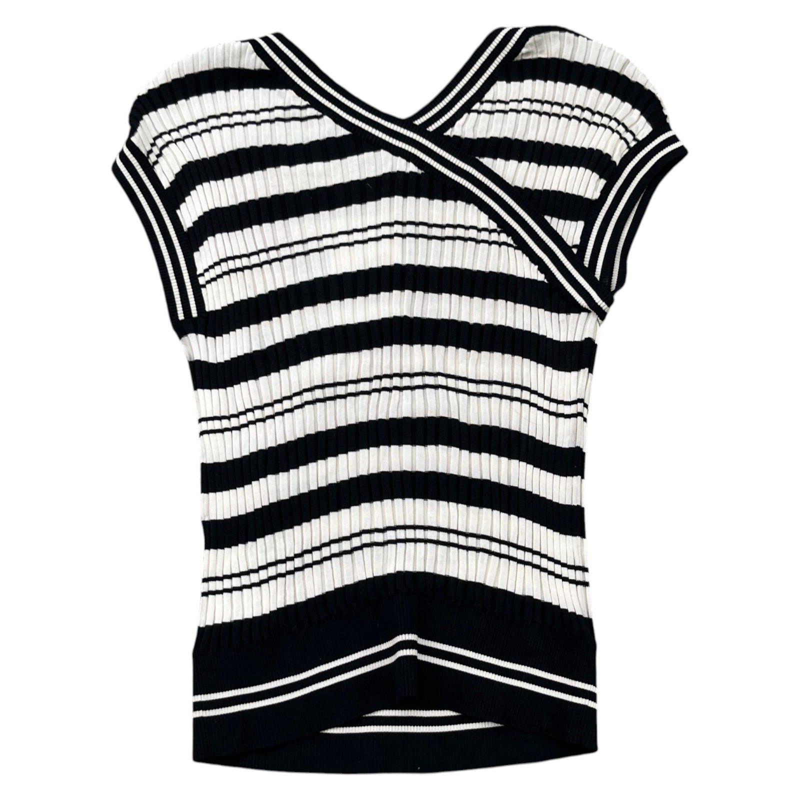 Women's Striped Logo Ribbed Knit Tank Vest White Size XS / UK 6 - Photo 2