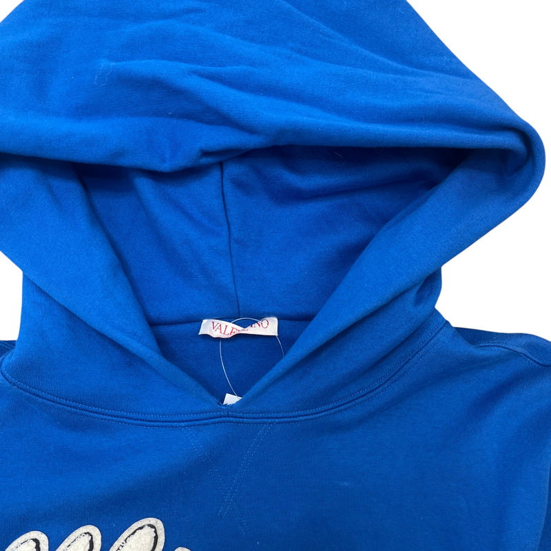 Men's Patch Logo Hoodie Blue Size M