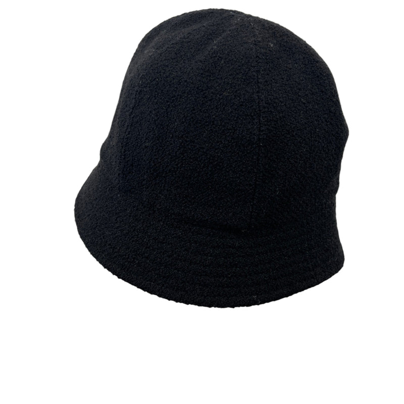 Women's Wool Metal Flower Bucket Hat Black Size L