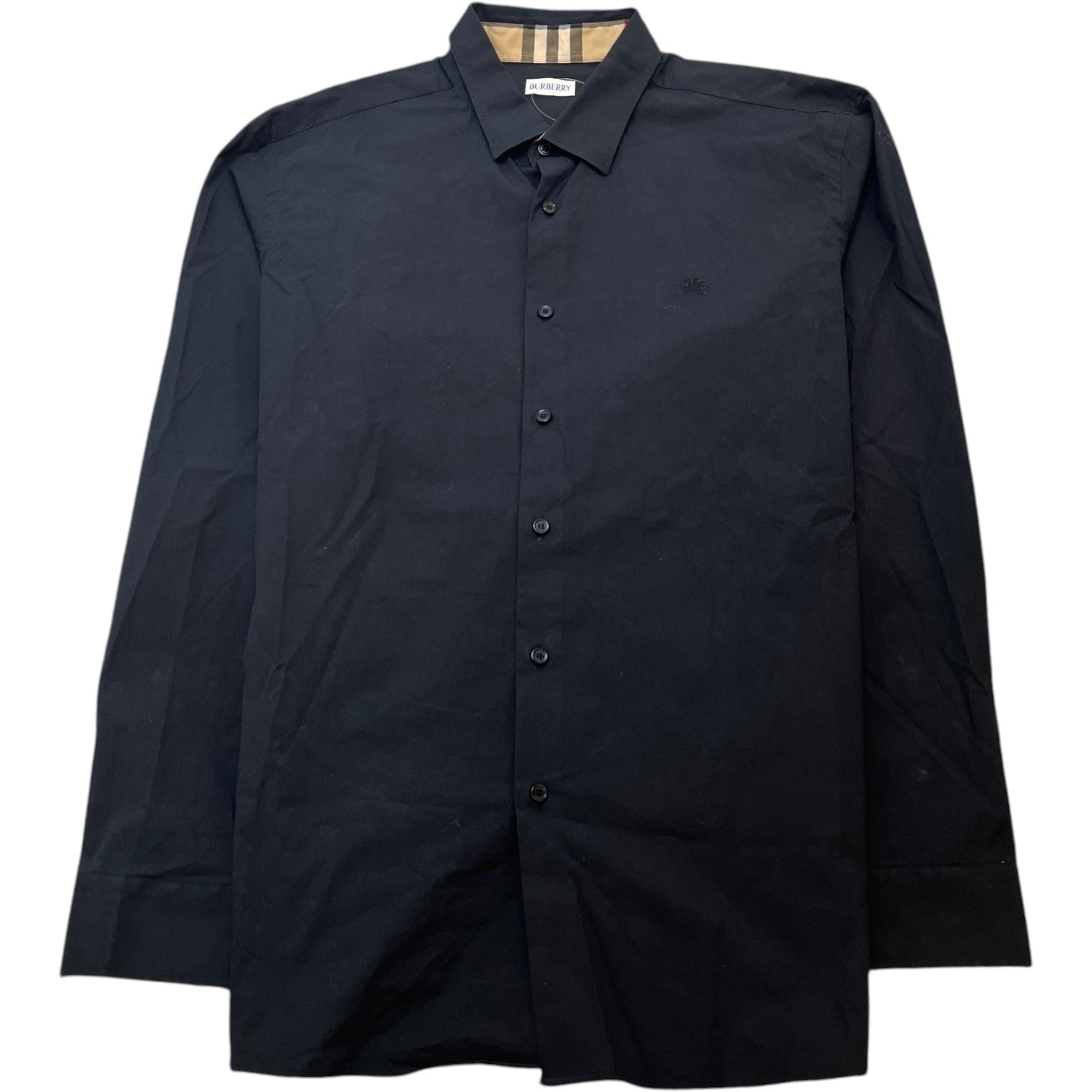 Men's Embroidered Logo Long Sleeve Shirt Black Size XXL - Photo 1