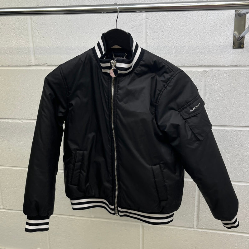 Boy's Applique Logo Bomber Jacket Black Size 12 years