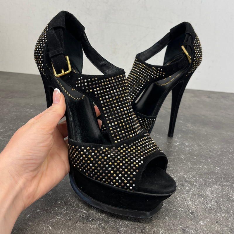 Women's Studded Tribute Platform Heels Black Size EU 38 / UK 5