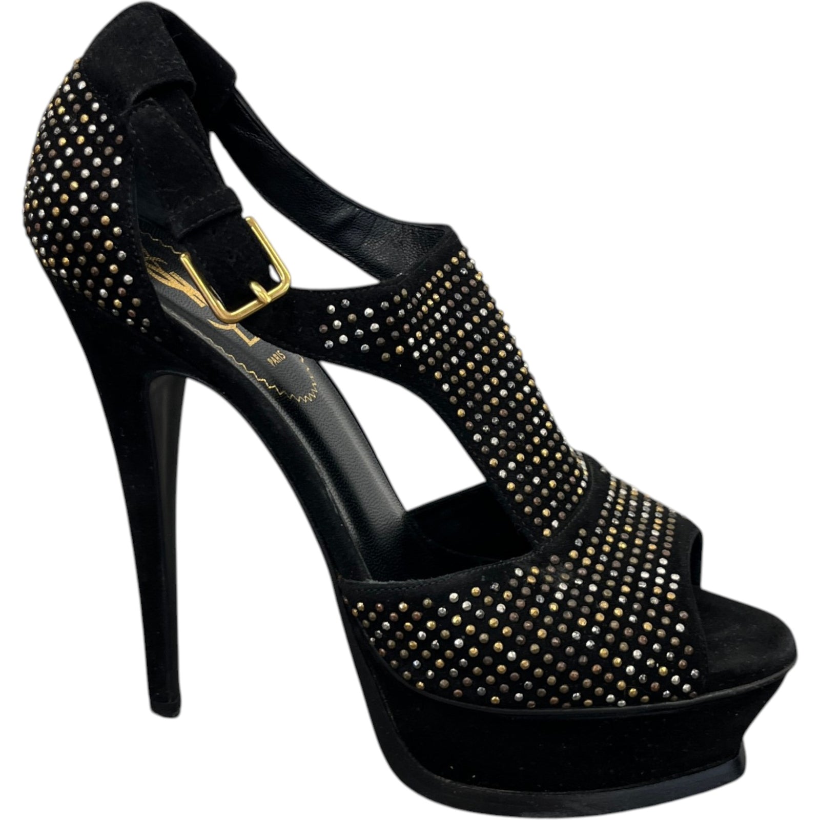 Women's Studded Tribute Platform Heels Black Size EU 38 / UK 5 - Photo 1