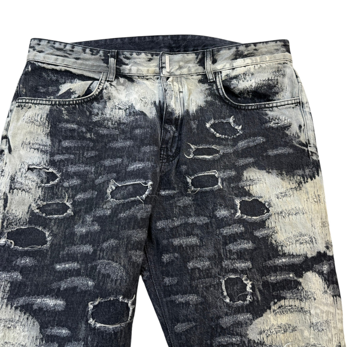 Men's Slim-Fit Distressed Bleached Jeans Grey Size L / W34 - Photo 3