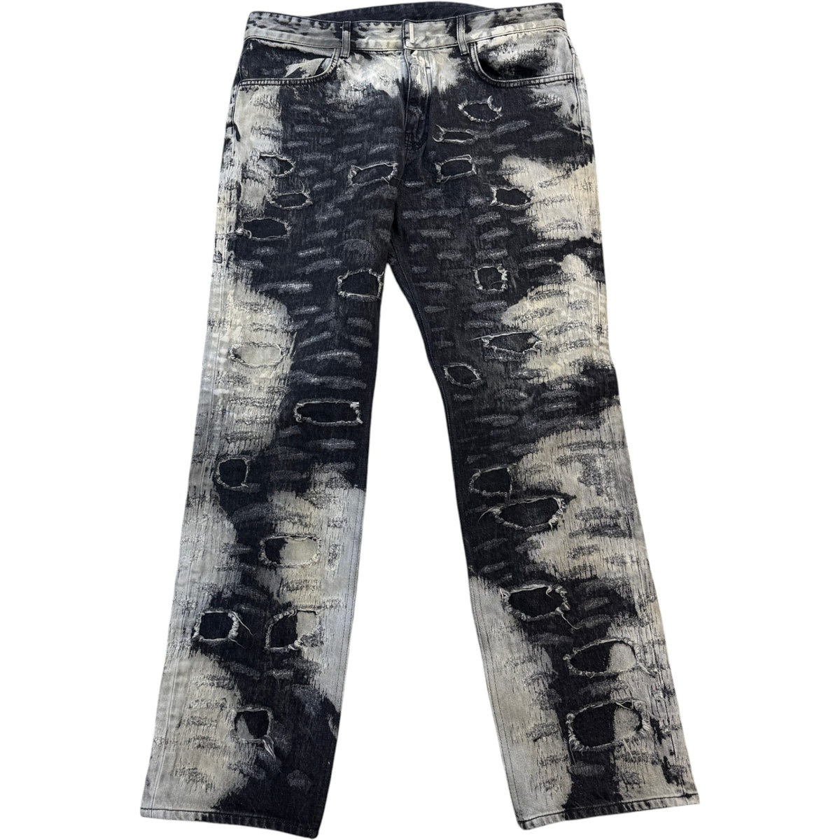 Men's Slim-Fit Distressed Bleached Jeans Grey Size L / W34 - Photo 1