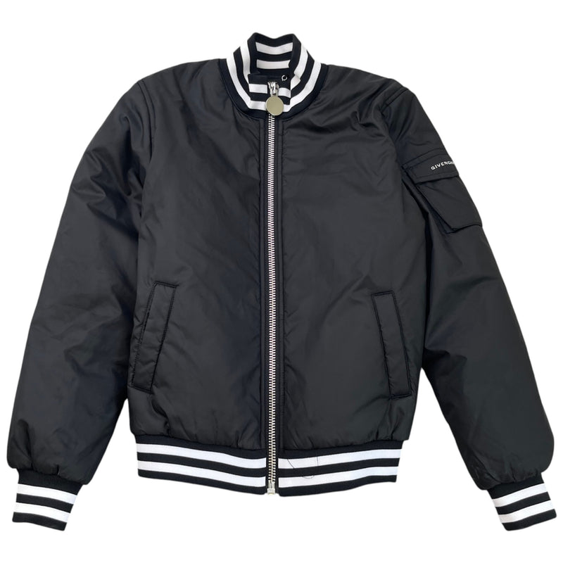 Boy's Applique Logo Bomber Jacket Black Size 12 years