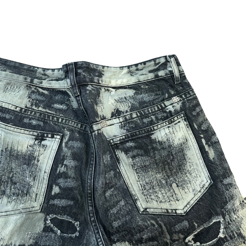 Men's Slim-Fit Distressed Bleached Jeans Grey Size L / W34