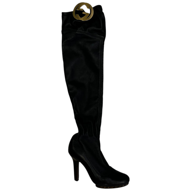 Women's Interlocking G Knee High Boots Black Size EU 37 / UK 4