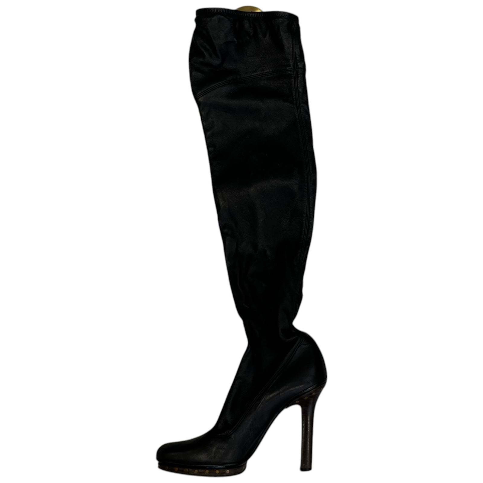 Women's Interlocking G Knee High Boots Black Size EU 37 / UK 4 - Photo 2