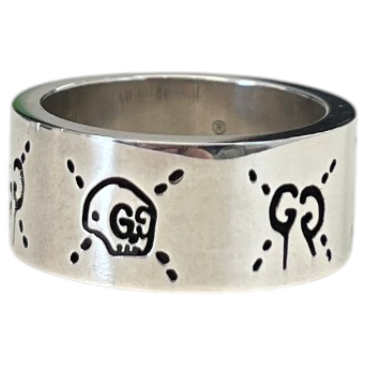 Women's Ghost Wide Ring Silver Size N - Photo 1