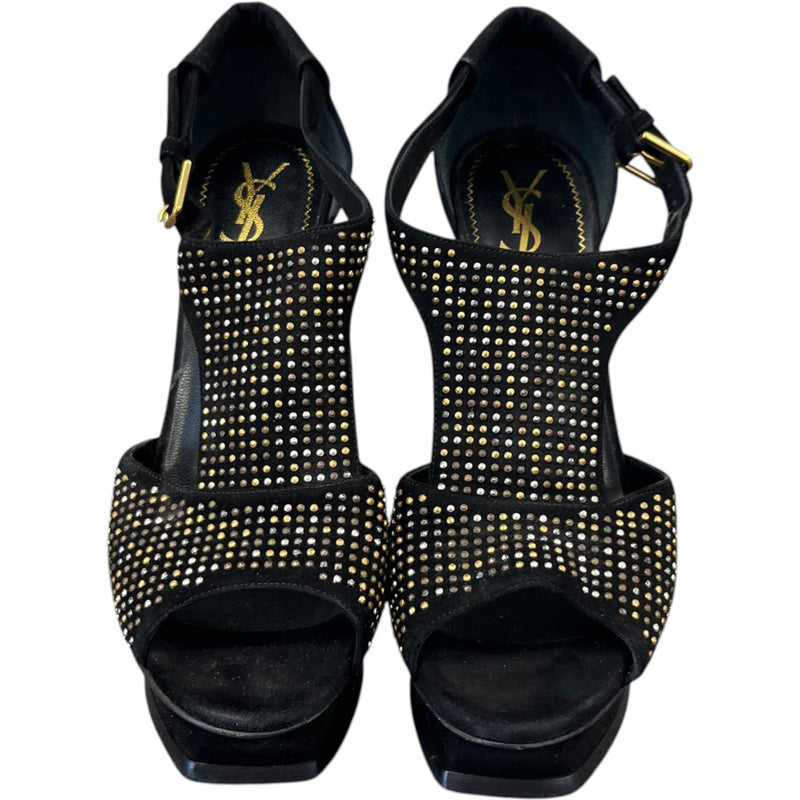 Women's Studded Tribute Platform Heels Black Size EU 38 / UK 5