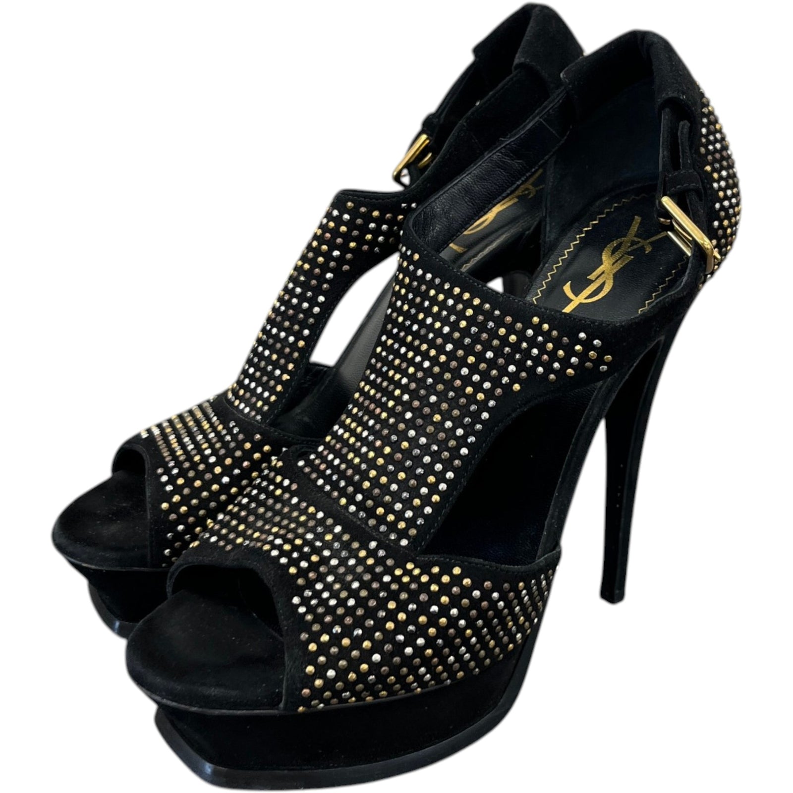 Women's Studded Tribute Platform Heels Black Size EU 38 / UK 5 - Photo 9