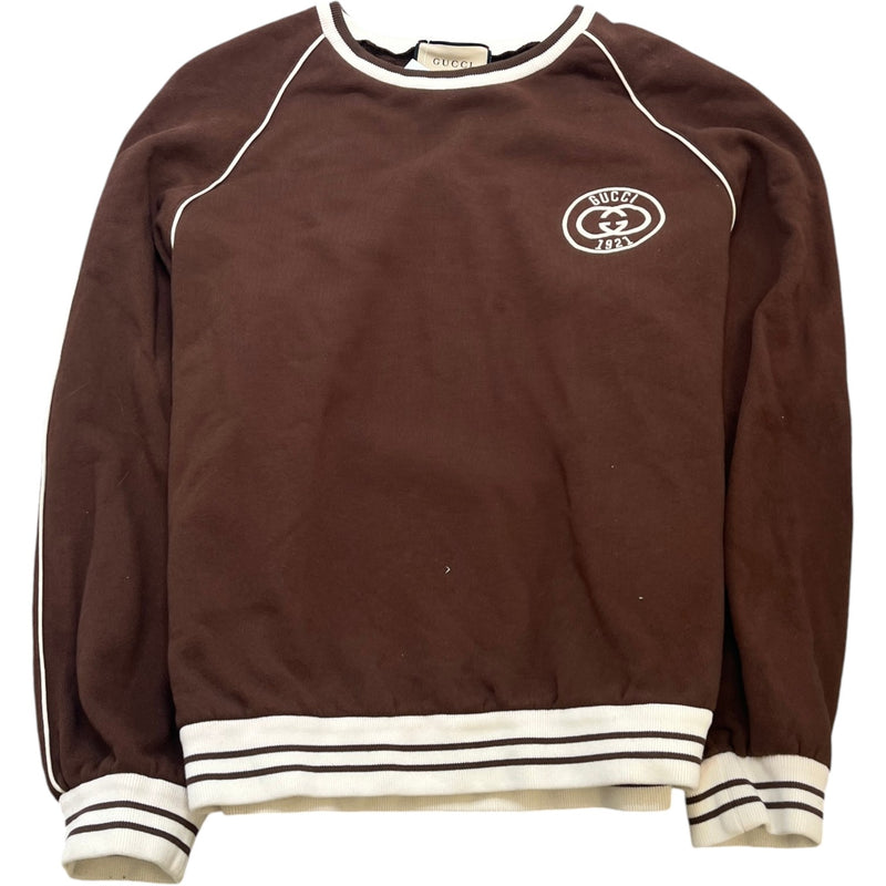 Men's Embroidered Logo Sweatshirt Brown Size XL