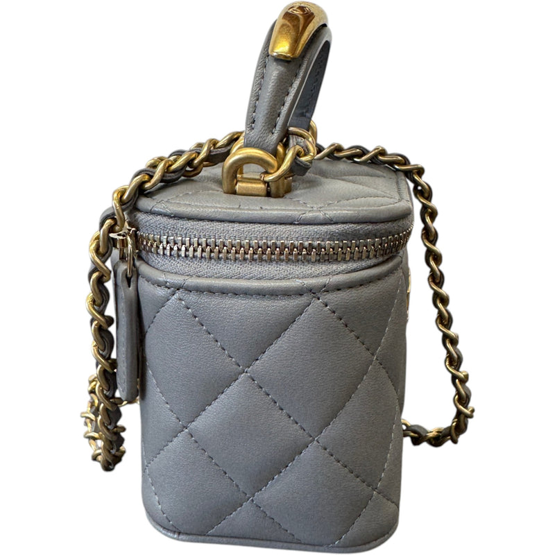 Women's Mini Metal Top Handle Vanity Handbag Grey