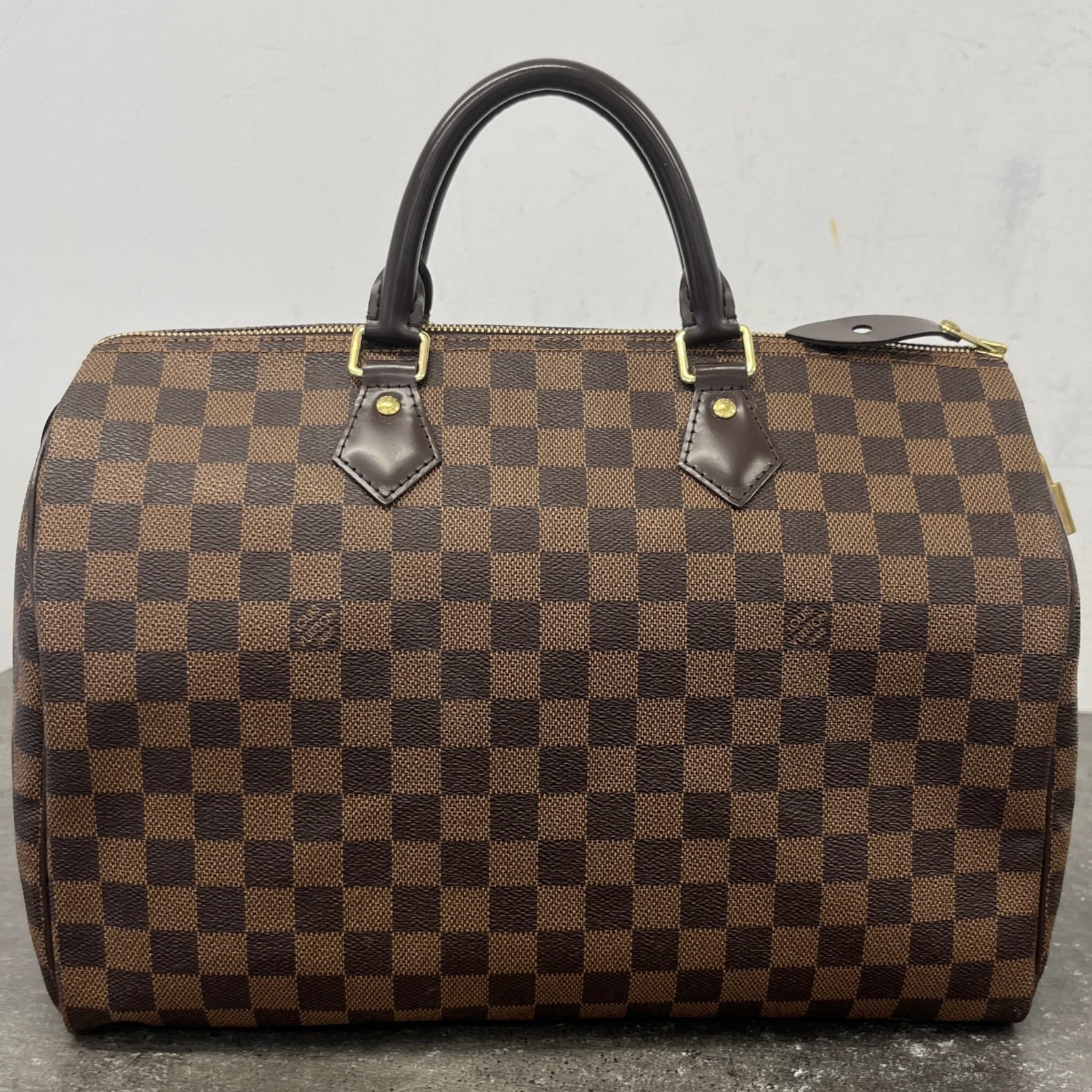 Women's Damier Ebene Speedy 35 Bag Brown - Photo 12