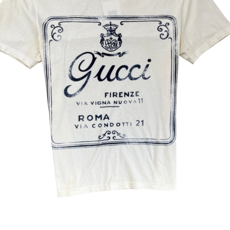 Men's Vintage Style Logo Print T-Shirt Cream Size M