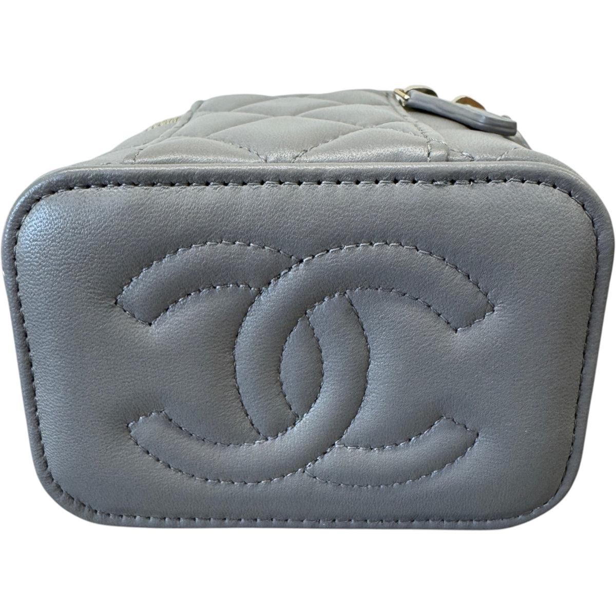 Women's Mini Metal Top Handle Vanity Handbag Grey - Photo 9