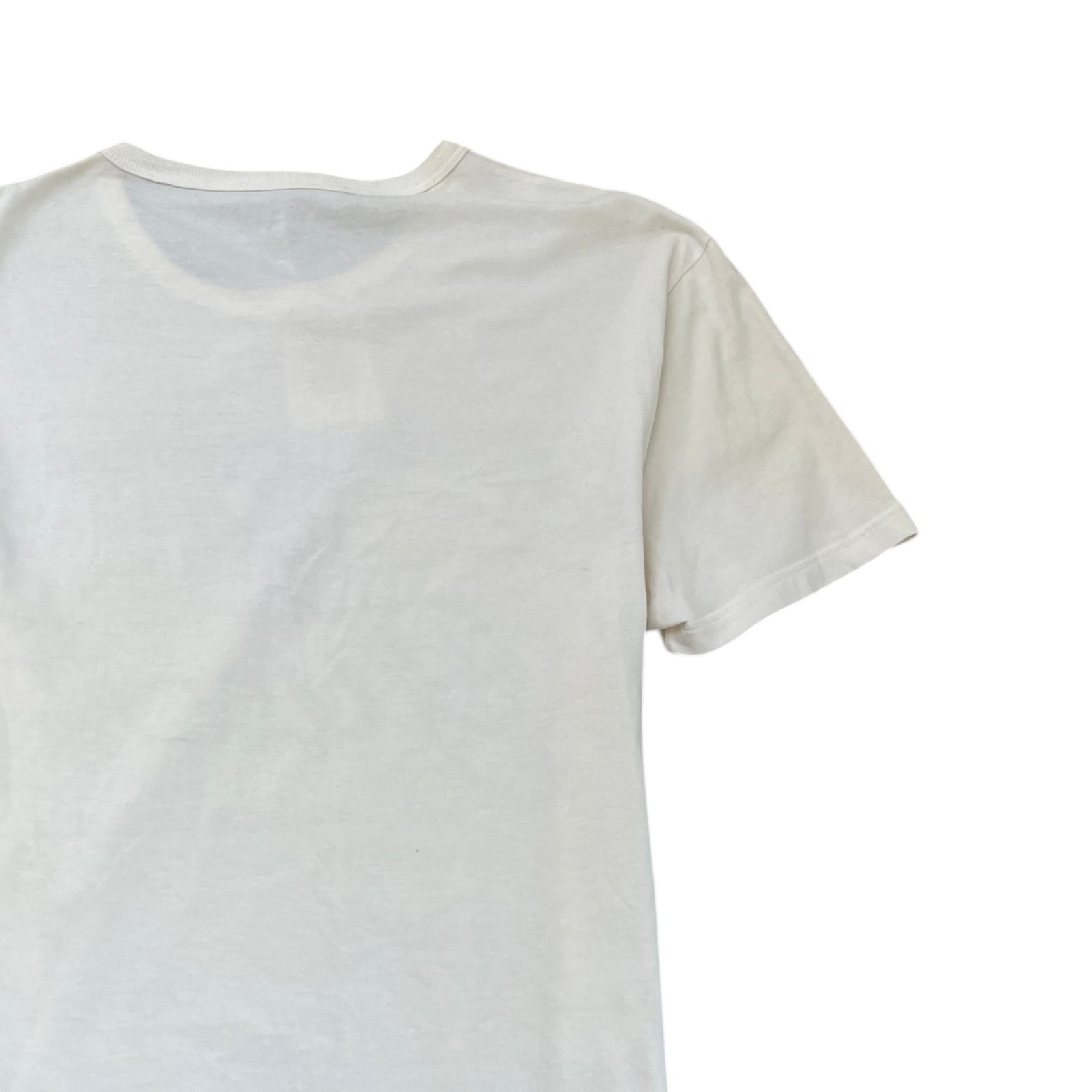 Men's Vintage Style Logo Print T-Shirt Cream Size M - Photo 4